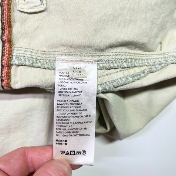 by Anthropologie Size 25 The Wanderer Pants Green Blue Mottled - Picture 9 of 10